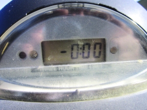 This parking meter has no money left on it.